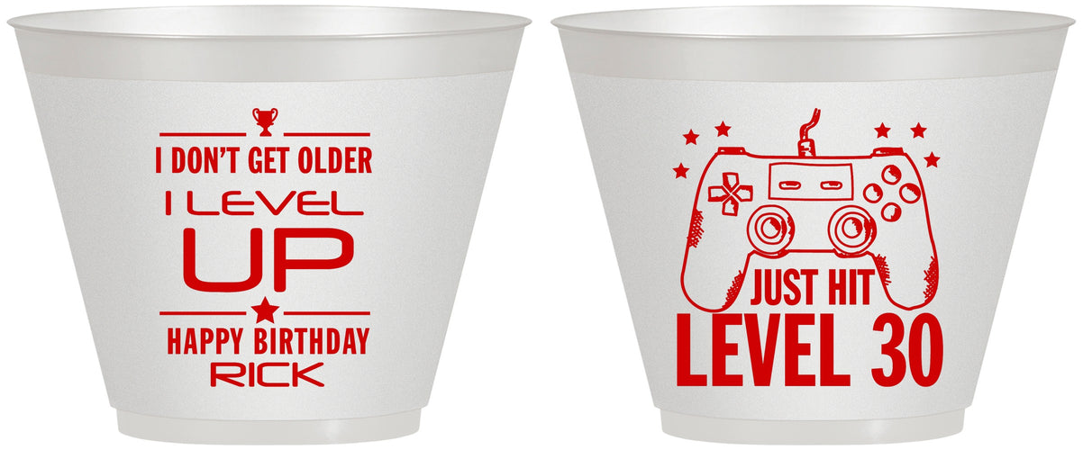 Custom Birthday 9 oz Wine Frosted Cups - 30th Video Games | 20179