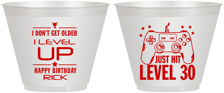 Custom Birthday 9 oz Wine Frosted Cups - 30th Video Games | 20179