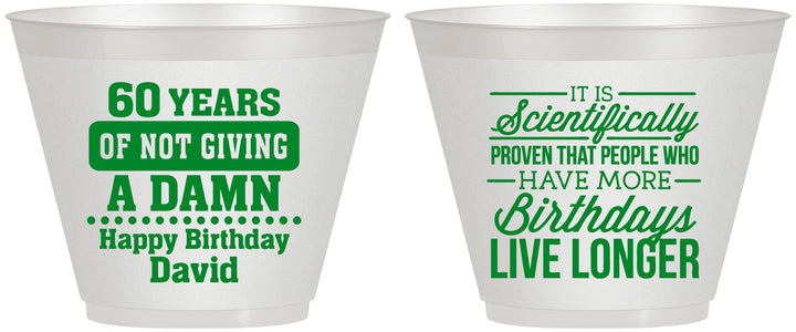 Custom Birthday 9 oz Wine Frosted Cups - 60th | 20180
