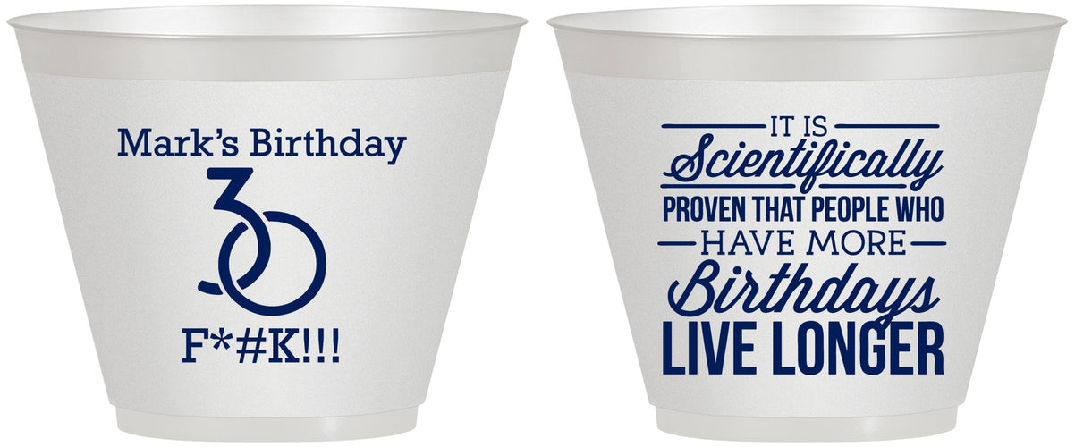 Custom Birthday 9 oz Wine Frosted Cups - 30th | 20181