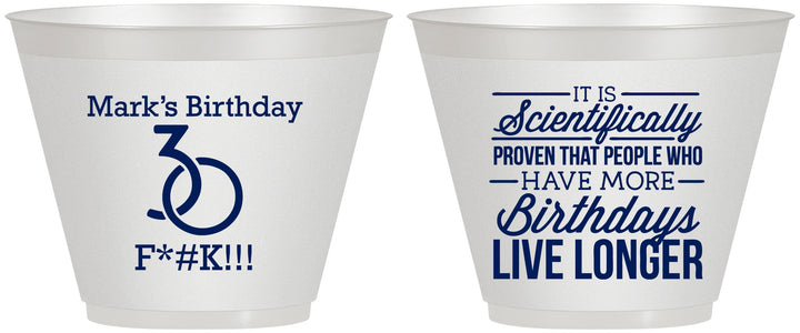 Custom Birthday 9 oz Wine Frosted Cups - 30th | 20181