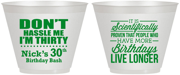 Custom Birthday 9 oz Wine Frosted Cups - 30th | 20182