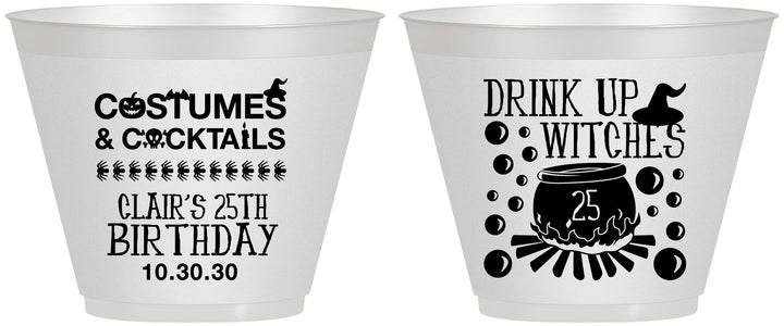 Custom Birthday 9 oz Wine Frosted Cups - 25th Halloween | 20184