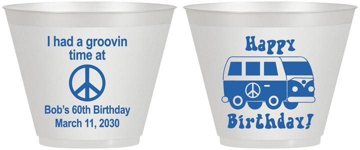 Custom Birthday 9 oz Wine Frosted Cups - 60th | 20186