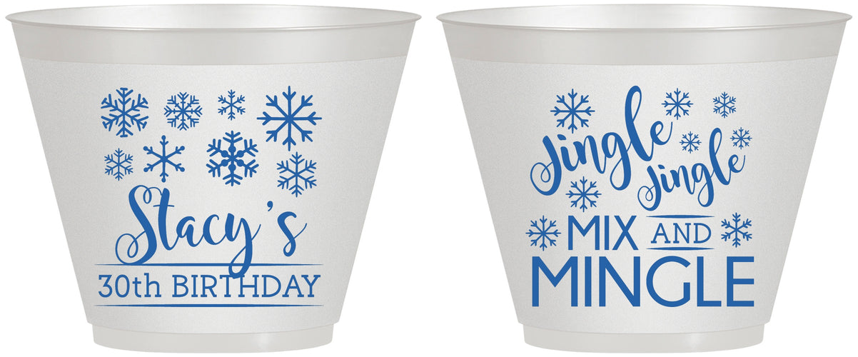 Custom Birthday 9 oz Wine Frosted Cups - 30th Christmas | 20188