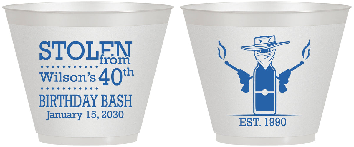 Custom Birthday 9 oz Wine Frosted Cups - 40th | 20193