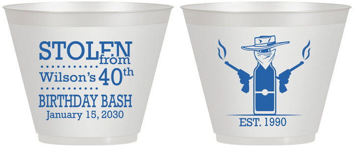 Custom Birthday 9 oz Wine Frosted Cups - 40th | 20193