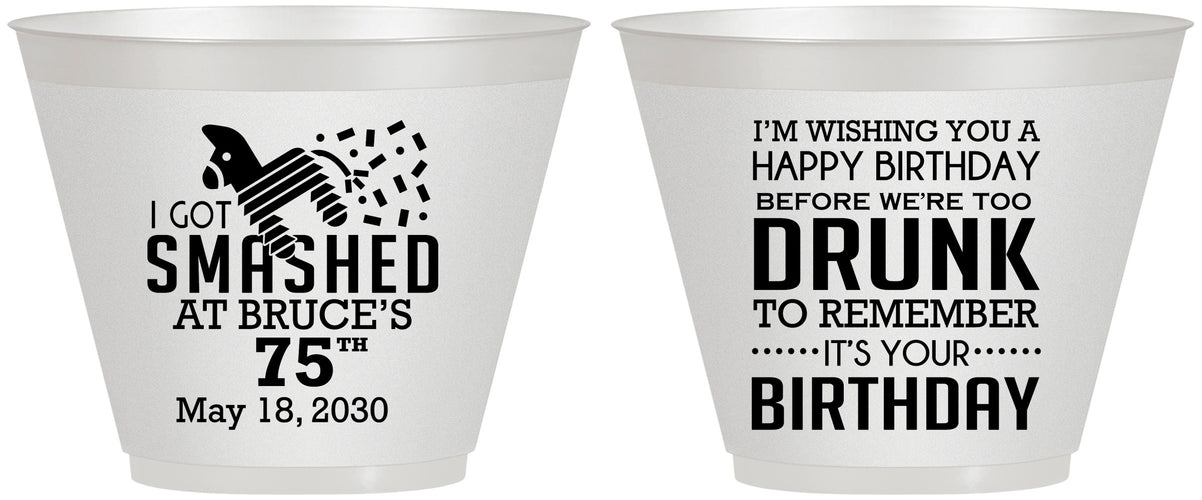 Custom Birthday 9 oz Wine Frosted Cups - 75th | 20195