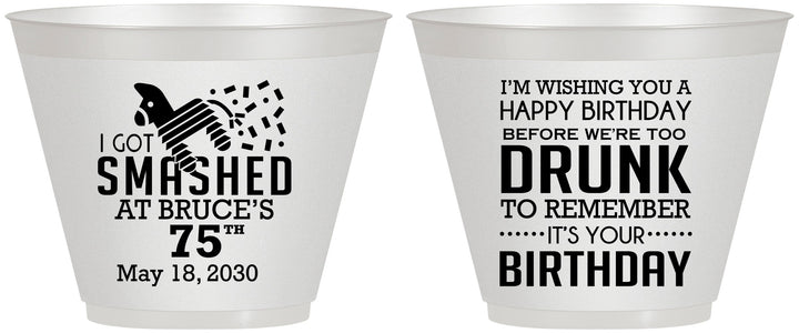 Custom Birthday 9 oz Wine Frosted Cups - 75th | 20195