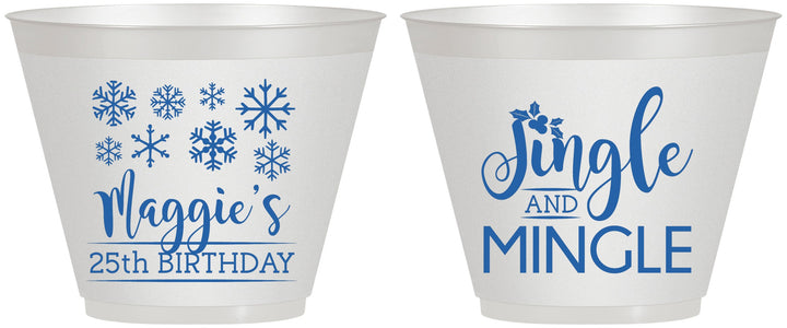 Custom Birthday 9 oz Wine Frosted Cups - 25th Christmas | 20197