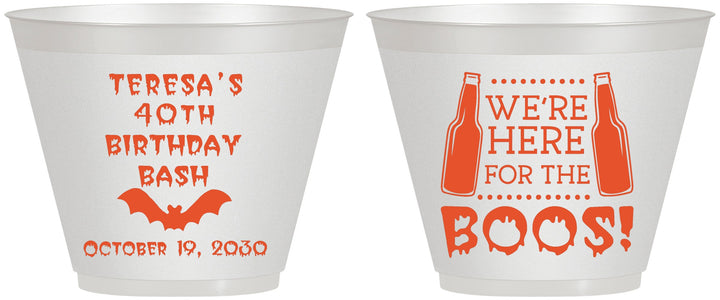 Custom Birthday 9 oz Wine Frosted Cups - 40th Halloween | 20198