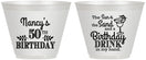 Custom Birthday 9 oz Wine Frosted Cups - 50th | 20203