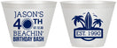 Custom Birthday 9 oz Wine Frosted Cups - 40th Beach | 20212