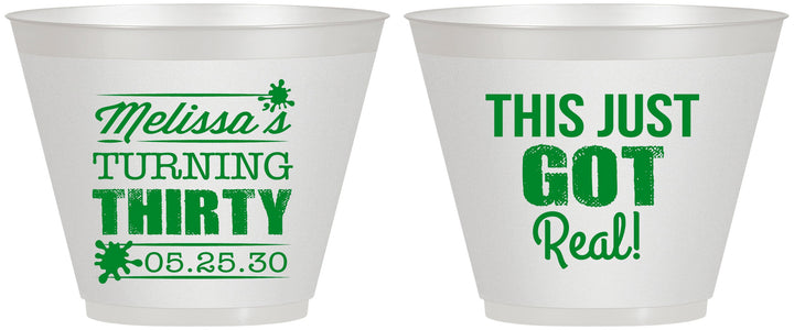 Custom Birthday 9 oz Wine Frosted Cups - 30th | 20213
