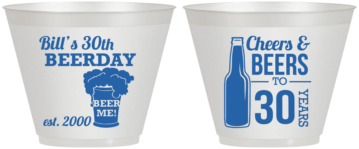 Custom Birthday 9 oz Wine Frosted Cups - 30th | 20215