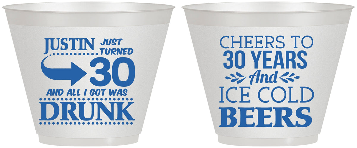 Custom Birthday 9 oz Wine Frosted Cups - Cheers To 30 Years | 20219