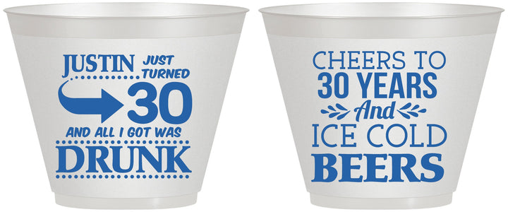 Custom Birthday 9 oz Wine Frosted Cups - Cheers To 30 Years | 20219
