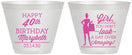 Custom Birthday 9 oz Wine Frosted Cups - 40th | 20223