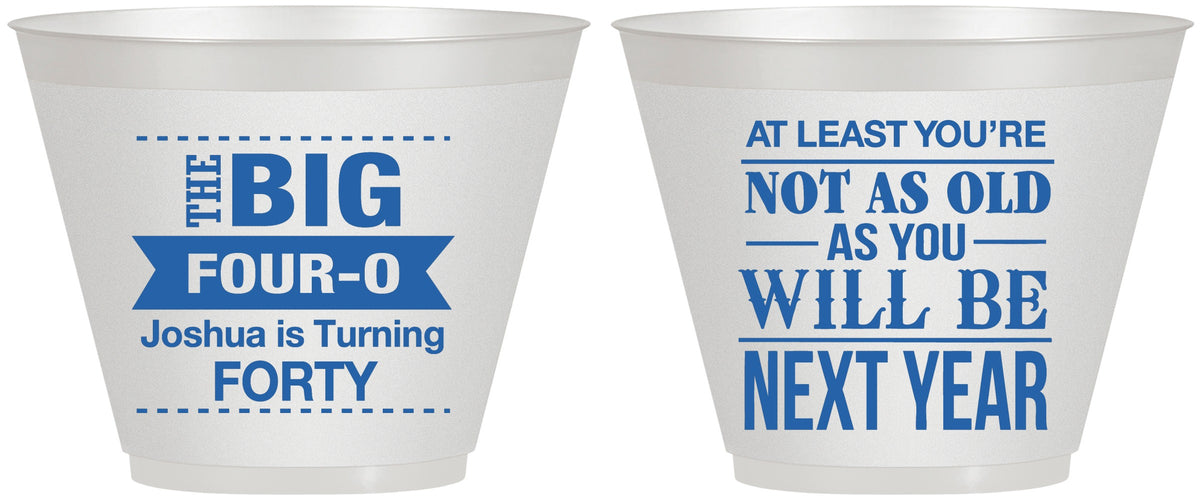 Custom Birthday 9 oz Wine Frosted Cups - 40th | 20225