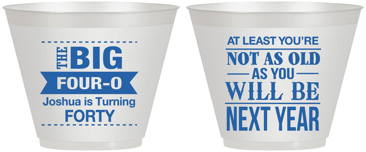 Custom Birthday 9 oz Wine Frosted Cups - 40th | 20225