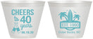 Custom Birthday 9 oz Wine Frosted Cups - 40th Beach | 20226