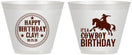 Custom Birthday 9 oz Wine Frosted Cups - Cowboy | 20229