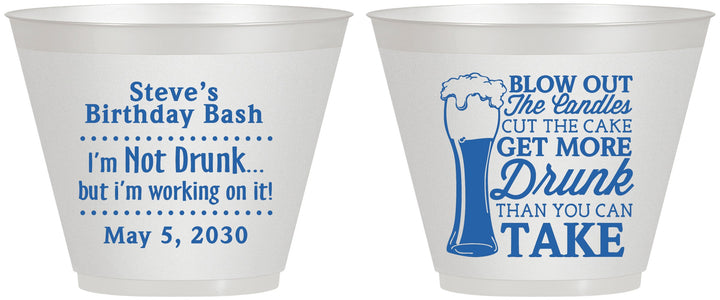 Custom Birthday 9 oz Wine Frosted Cups - Beer Drunk | 20230
