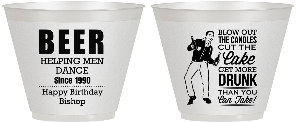 Custom Birthday 9 oz Wine Frosted Cups - 40th | 20231
