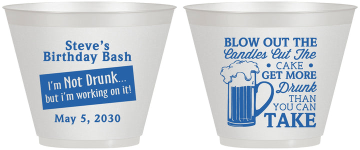Custom Birthday 9 oz Wine Frosted Cups - Beer Drunk | 20232