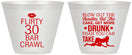 Custom Birthday 9 oz Wine Frosted Cups - 30th Bar Crawl | 20233