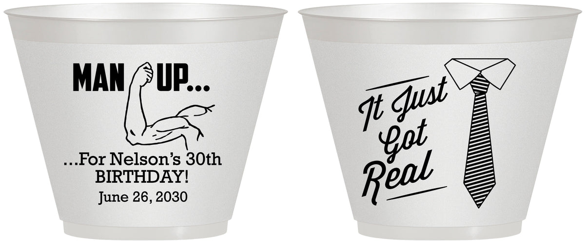 Custom Birthday 9 oz Wine Frosted Cups - 30th | 20234