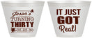 Custom Birthday 9 oz Wine Frosted Cups - 30th | 20235