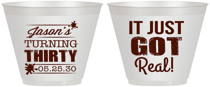 Custom Birthday 9 oz Wine Frosted Cups - 30th | 20235