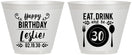 Custom Birthday 9 oz Wine Frosted Cups - 30th | 20240