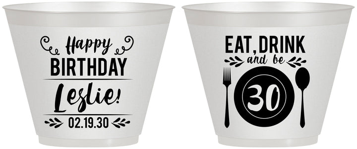 Custom Birthday 9 oz Wine Frosted Cups - 30th | 20240