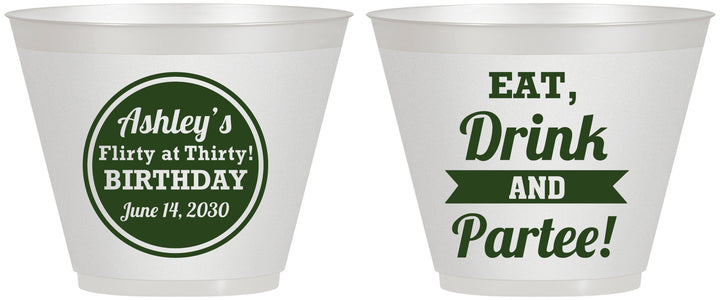 Custom Birthday 9 oz Wine Frosted Cups - 30th | 20242