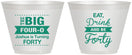 Custom Birthday 9 oz Wine Frosted Cups - 40th | 20243