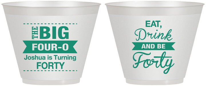 Custom Birthday 9 oz Wine Frosted Cups - 40th | 20243