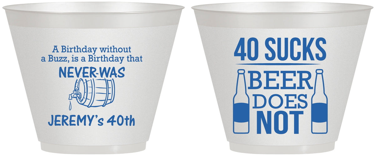 Custom Birthday 9 oz Wine Frosted Cups - 40th | 20247