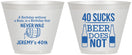 Custom Birthday 9 oz Wine Frosted Cups - 40th | 20247