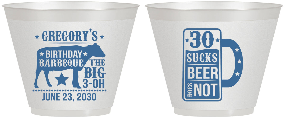 Custom Birthday 9 oz Wine Frosted Cups - 30th | 20248
