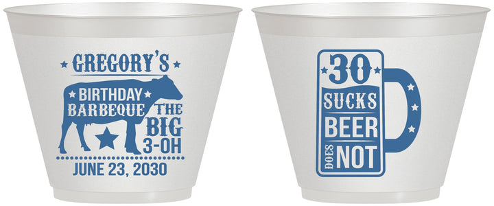 Custom Birthday 9 oz Wine Frosted Cups - 30th | 20248