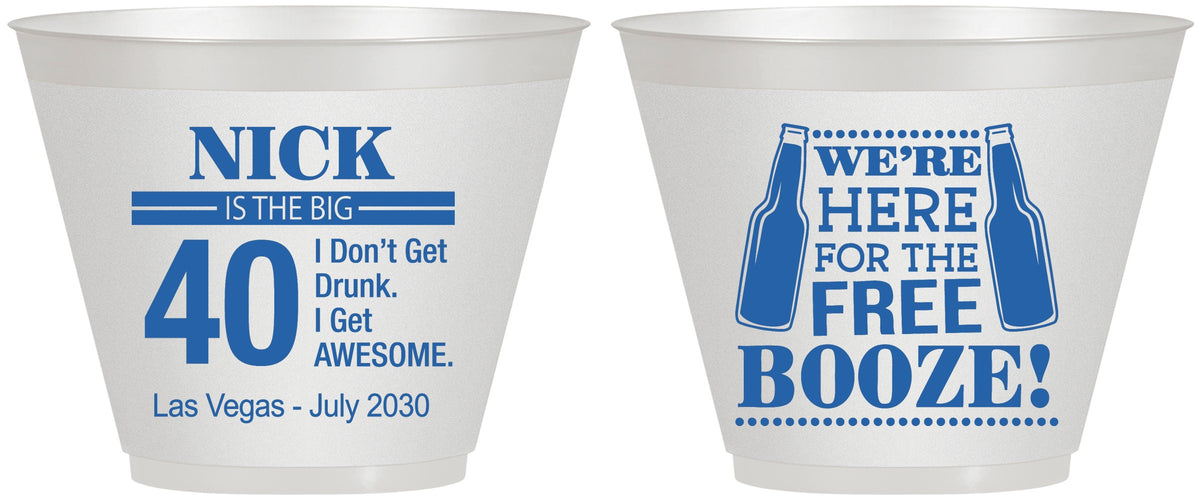 Custom Birthday 9 oz Wine Frosted Cups - 40th | 20249