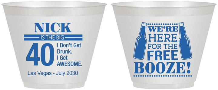 Custom Birthday 9 oz Wine Frosted Cups - 40th | 20249