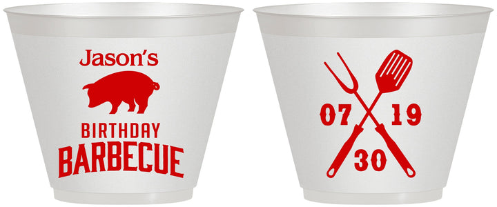 Custom Birthday 9 oz Wine Frosted Cups - Barbeque Bbq | 20253