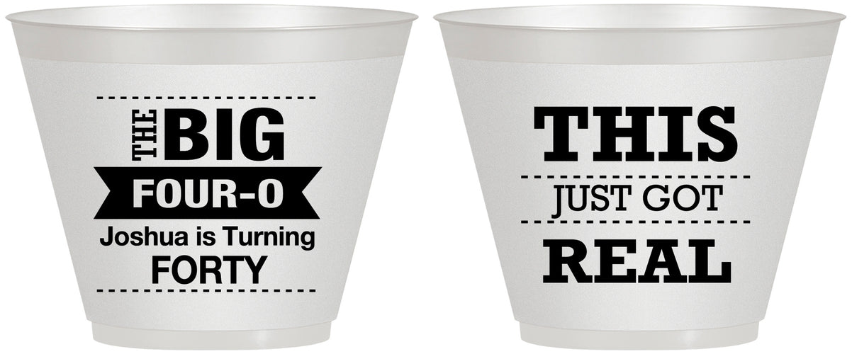 Custom Birthday 9 oz Wine Frosted Cups - 40th | 20254
