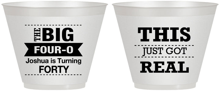 Custom Birthday 9 oz Wine Frosted Cups - 40th | 20254