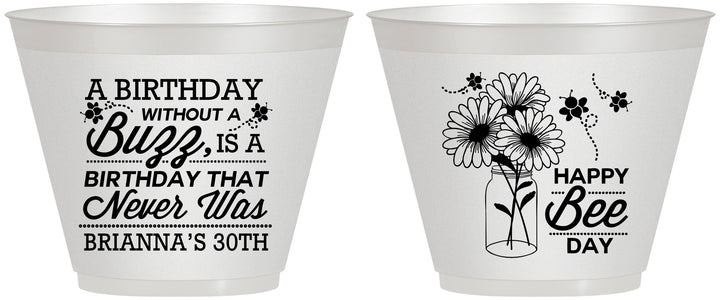 Custom Birthday 9 oz Wine Frosted Cups - 30th | 20255