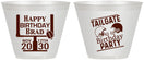 Custom Birthday 9 oz Wine Frosted Cups - Football | 20256