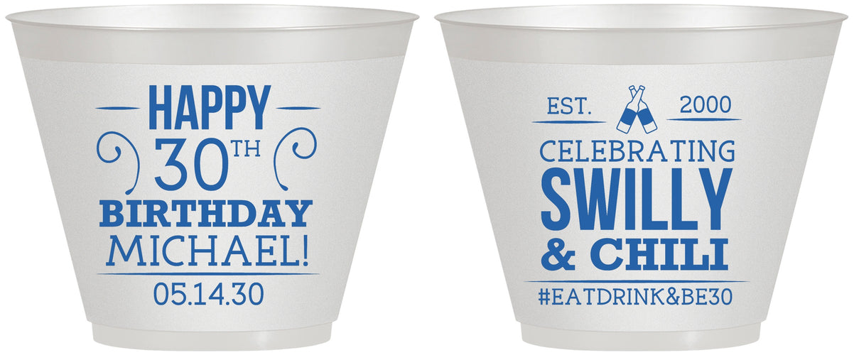 Custom Birthday 9 oz Wine Frosted Cups - 30th | 20257